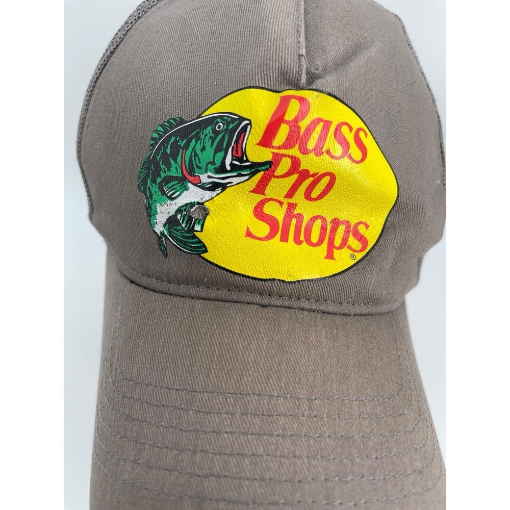Bass Pro Shops Hat Cap Mesh Trucker Snapback Gone Fishing Hunt Men Women Gray - Picture 2 of 5